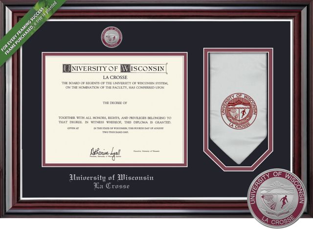 Framing Success Jefferson 8 x 10 Diploma/Stole with Colored Medallion and Double mat - ONLINE ONLY