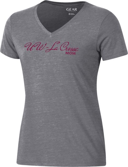 University of Wisconsin - La Crosse Mom Women's V-Neck Short Sleeve T-Shirt