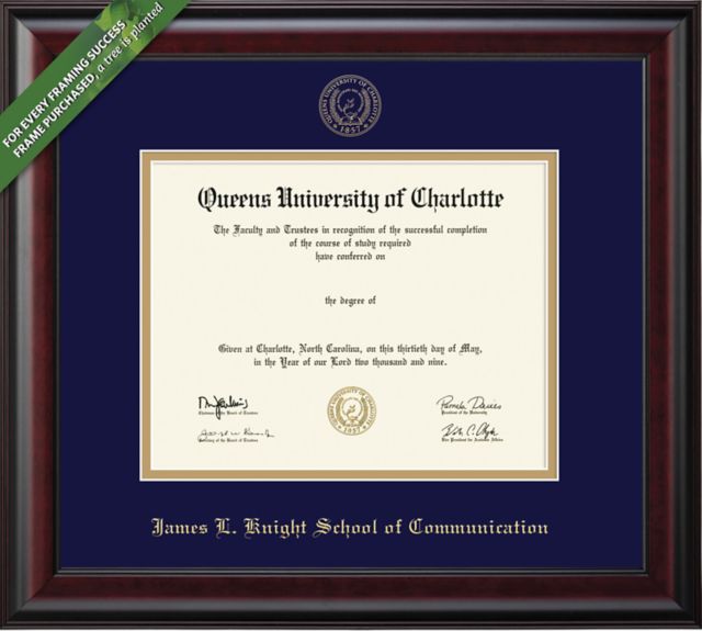 Queens University of Charlotte 8.5" x 11" Classic Diploma Frame