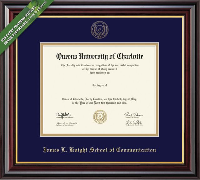 Queens University of Charlotte 8.5" x 11" Windsor Diploma Frame