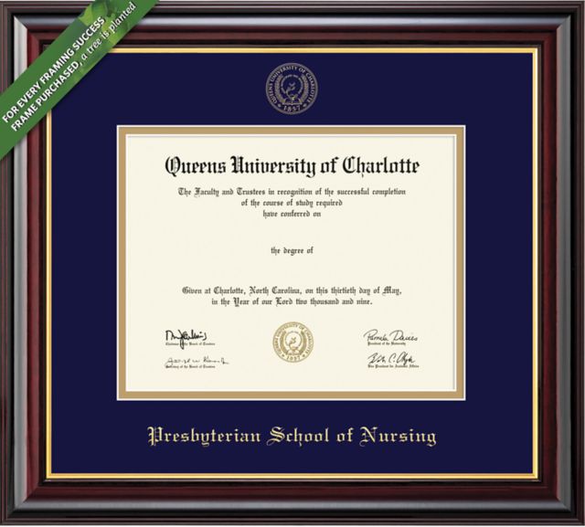 Queens University of Charlotte 8.5" x 11" Windsor Diploma Frame