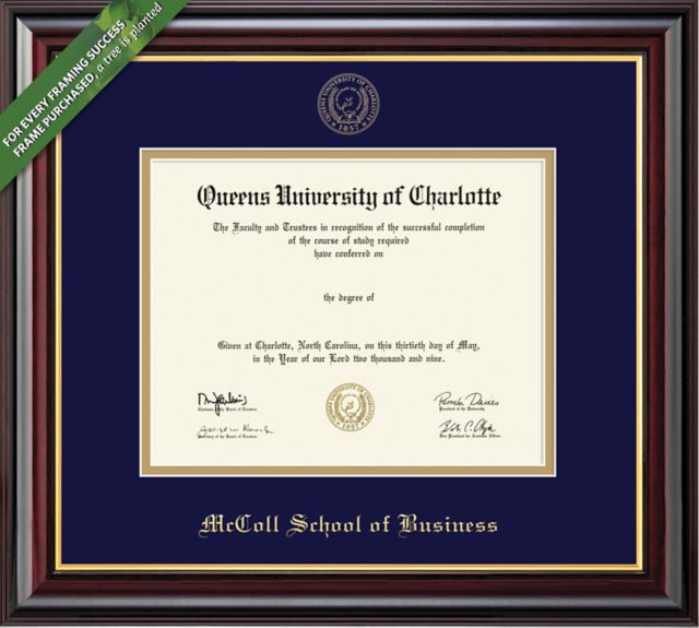 Queens University of Charlotte 8.5" x 11" Windsor Diploma Frame