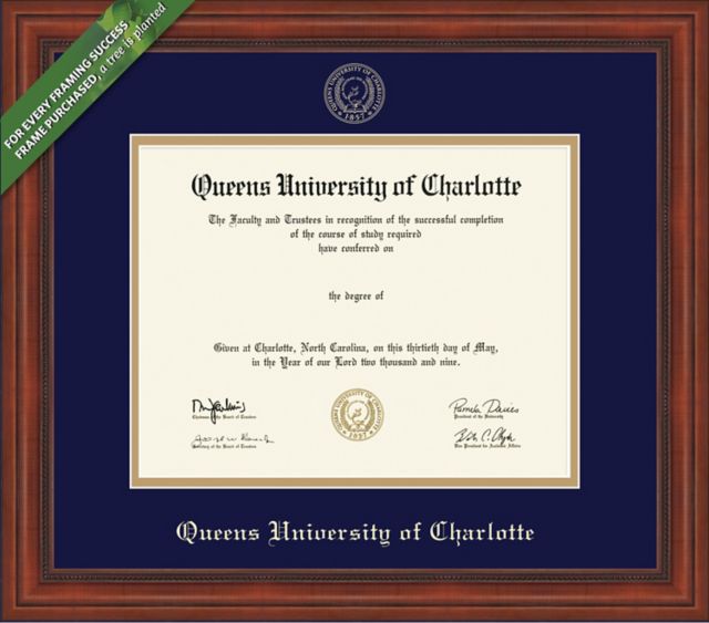 Queens University of Charlotte Diploma Frame - ONLINE ONLY