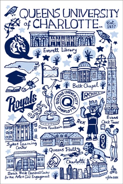 Queens University of Charlotte Julia Gash 12 x 18 Poster