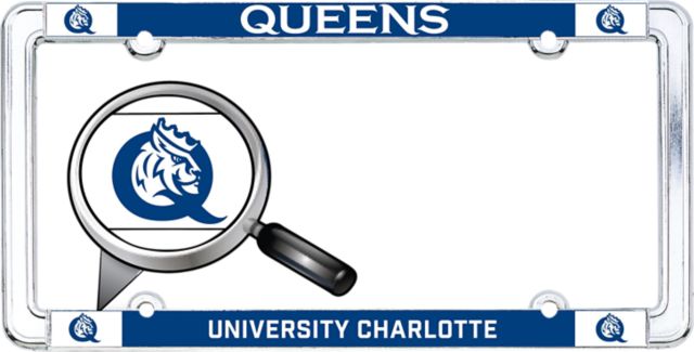 Queens University of Charlotte Thin Dome License Plate Frame