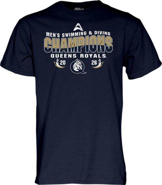 Queens University of Charlotte Men's Swimming and Diving 2026 ASUN Champions Short Sleeve T-Shirt