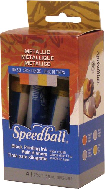 BLOCK PRINT METALLIC 4/SET