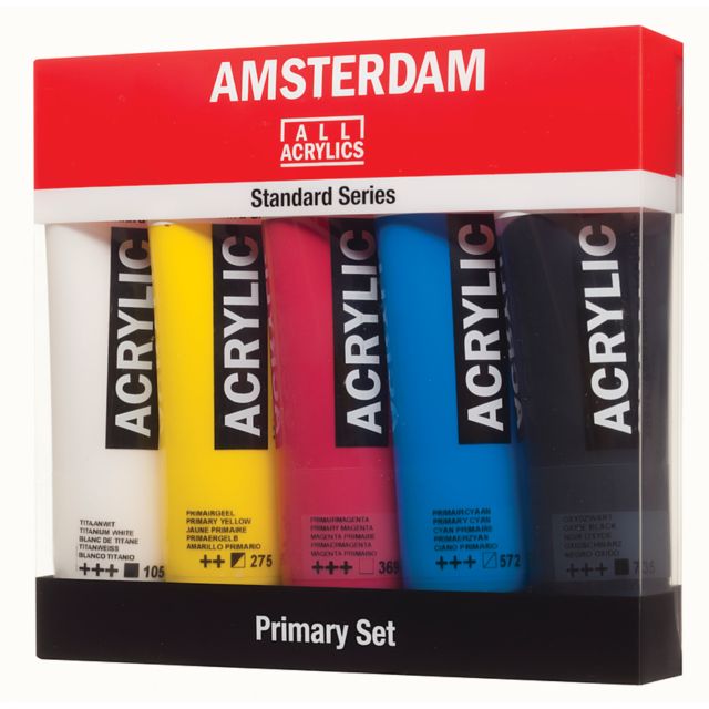 Amsterdam Acrylic Primary Colors 120mL 5 Tube Set