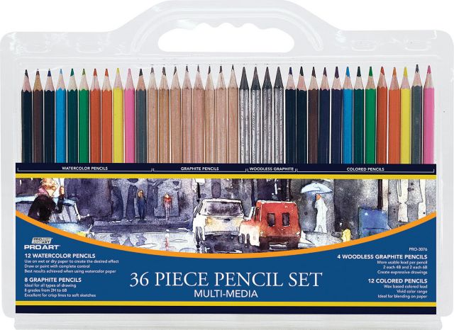 Pro Art Mixed Media Drawing Pencils 36-Piece Set