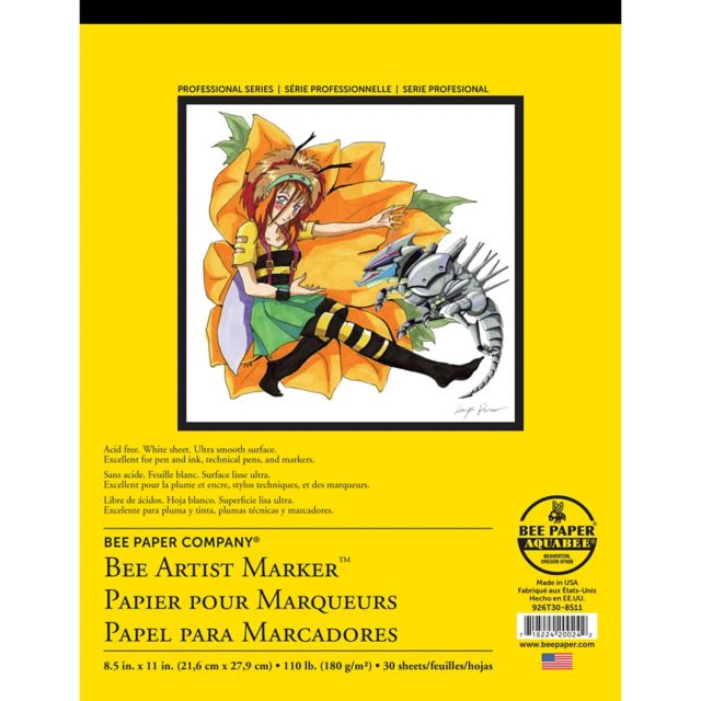 Bee Paper 8.5x11 110-pound Artist Marker Tape Bound Pad 30/Sheets