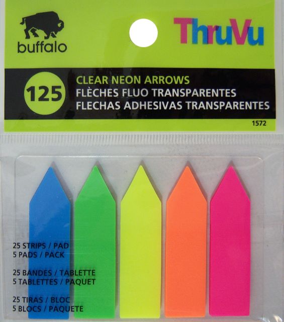 ARROW STRIPS. CLEAR NEON. 125/PK