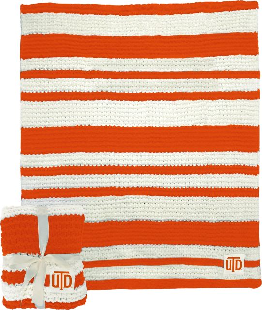 The University of Texas at Dallas Cable Knit Throw 50x60