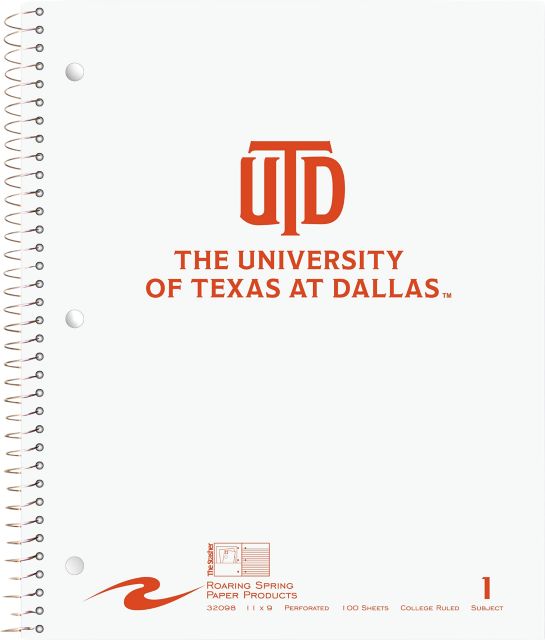 The University of Texas at Dallas Notebook 100-Sheet