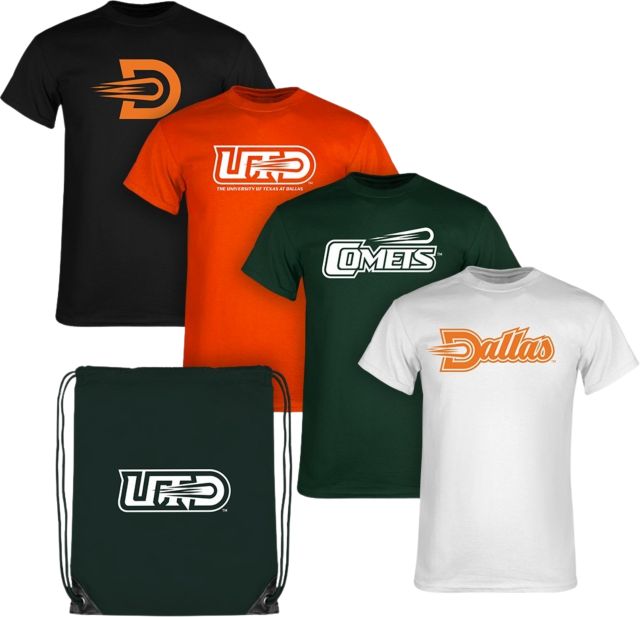UTD Comets 4 Pack Shirt and Drawstring Bag