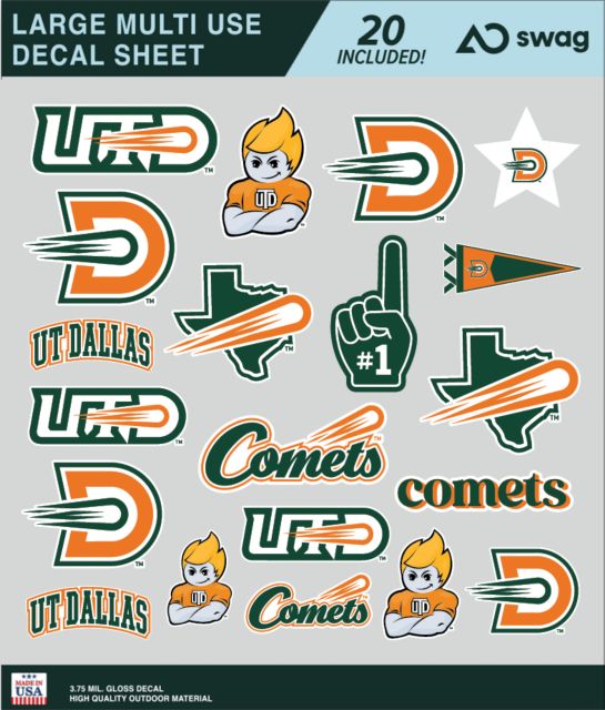 The University of Texas at Dallas Large Sticker Sheet