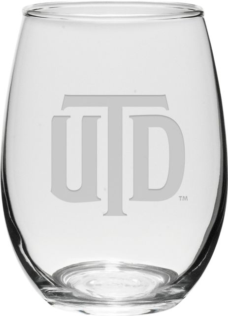 The University of Texas at Dallas 21 oz. Stemless Wine Glass