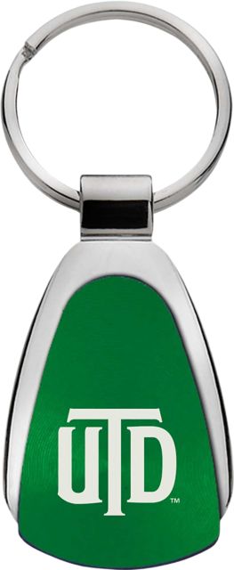 The University of Texas at Dallas Teardrop Keychain