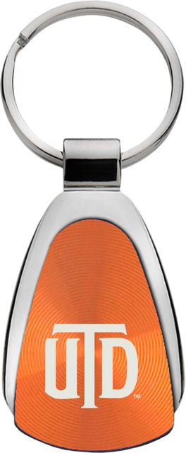 The University of Texas at Dallas Teardrop Keychain