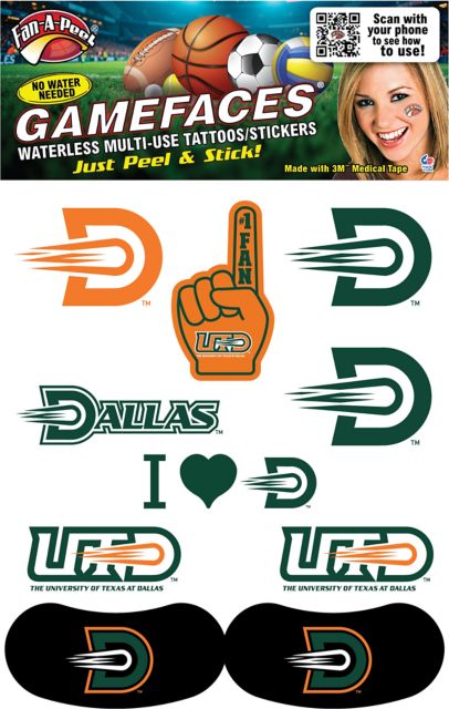 The University of Texas at Dallas Game Face Tattoos