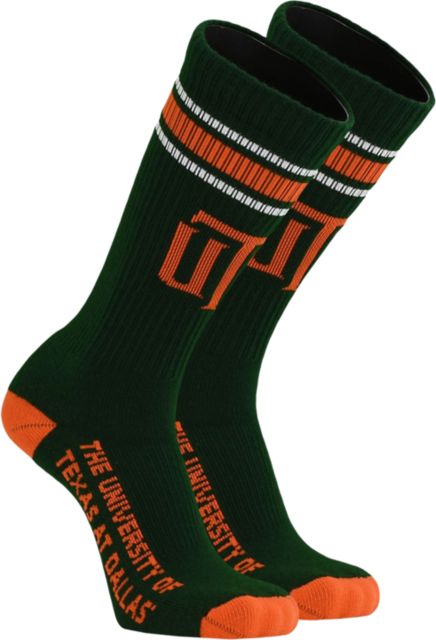 The University of Texas at Dallas Comets Crew Socks