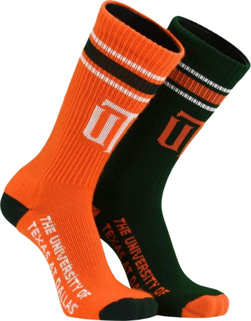 The University of Texas at Dallas Comets Crew Socks 2 Pack