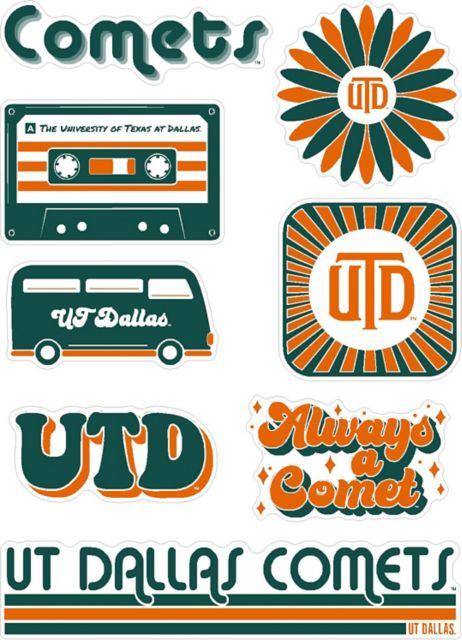 The University of Texas at Dallas 7.5'' x 7.5'' Sticker Sheet