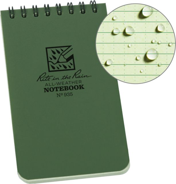 NOTEBK 3x5 50SH POCKET TACTIC GRN