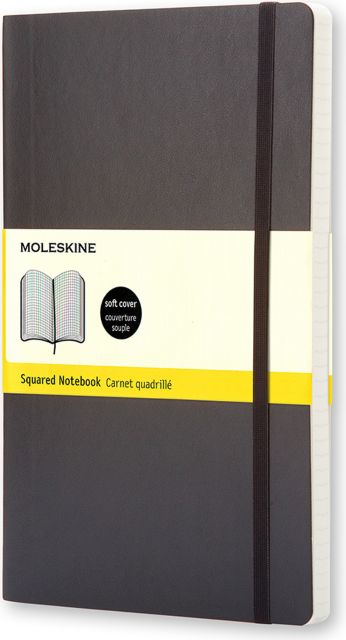 Moleskine Classic Journal Large, Squared, Black, Soft