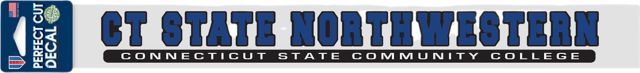 CT State Northwestern 2'' x 17'' Perfect Cut Decal