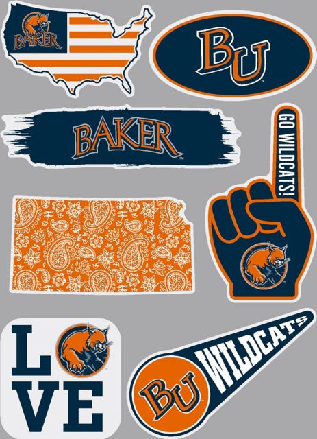 Baker University 7.5'' x 7.5'' Sticker Sheet