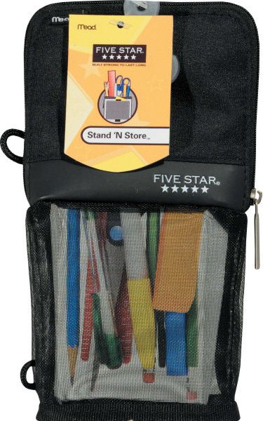 PENCIL POUCH LG 5 STAR AST CLR: Rice University