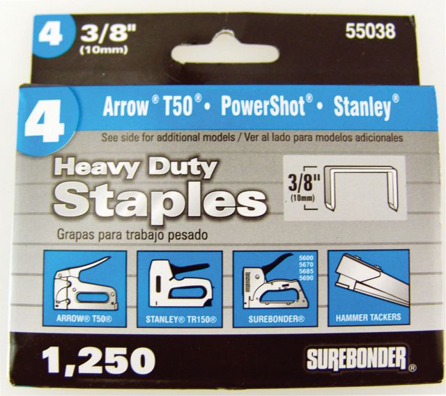 STAPLES LIGHT DUTY 3/8 INCH BOX/1250