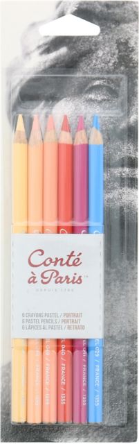 Pastel Pencil Set/6 Portrait Carded