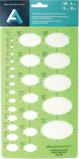 Template Isometric Ellipse Ink Edge
