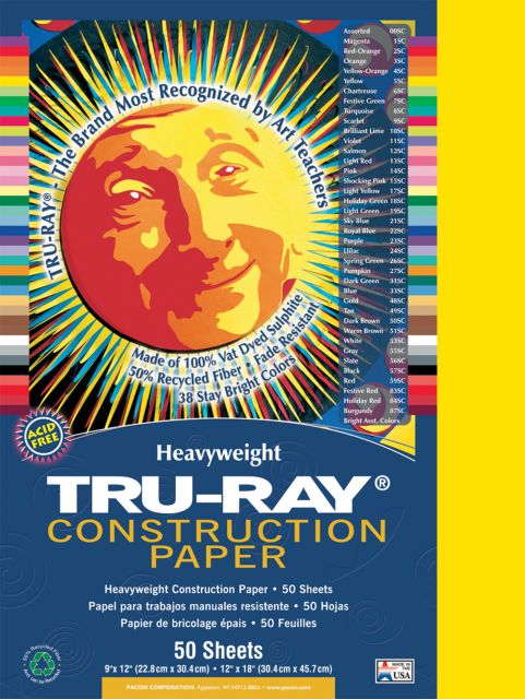 Construction Tru-Ray 9X12 Black 50 Sheet