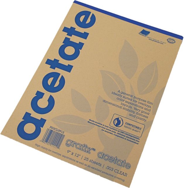 Acetate Clear .003In Thick 9X12