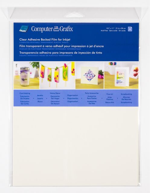 INK JET CLEAR ADHESIVE FILM 8.5X11 PACK/6