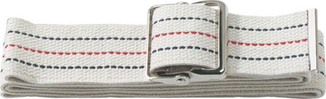 COTTON GAIT BELT WITH METAL BUCKLE-EXTRA LONG-WHITE