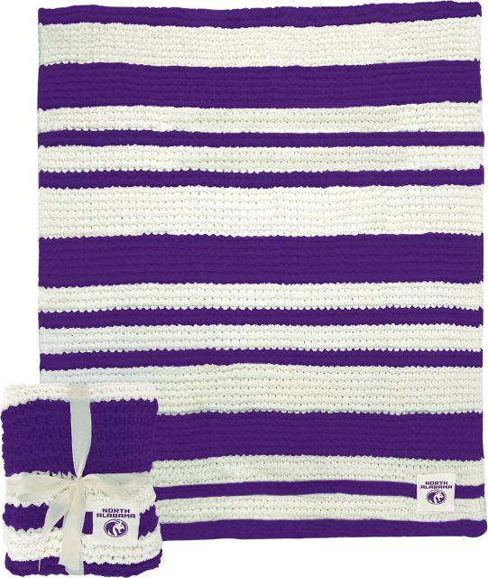 University of North Alabama Cable Knit Throw 50x60
