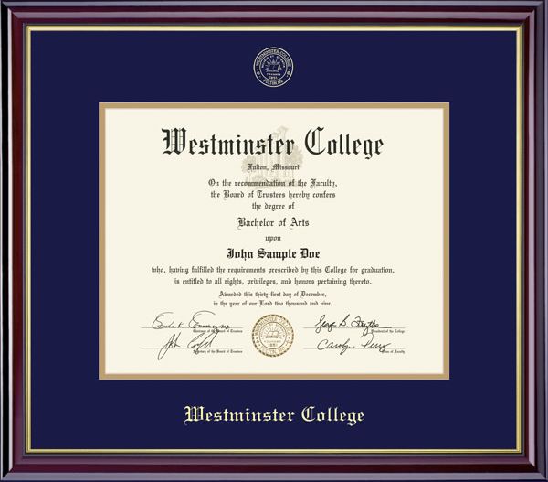 Westminster College 8.5'' x 11'' Windsor Diploma Frame