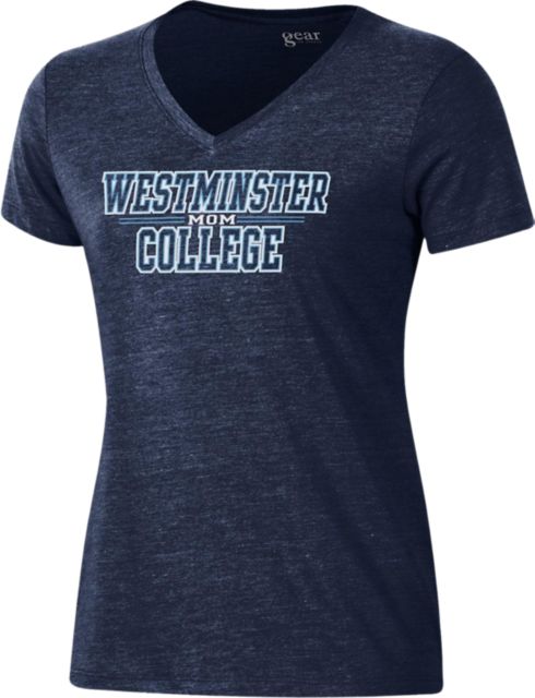 Westminster College Women's Mom V-Neck Short Sleeve T-Shirt