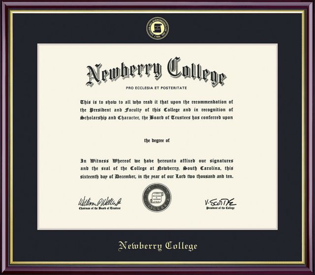 Newberry College 8.5'' x 11'' Value Price Academic Diploma Frame