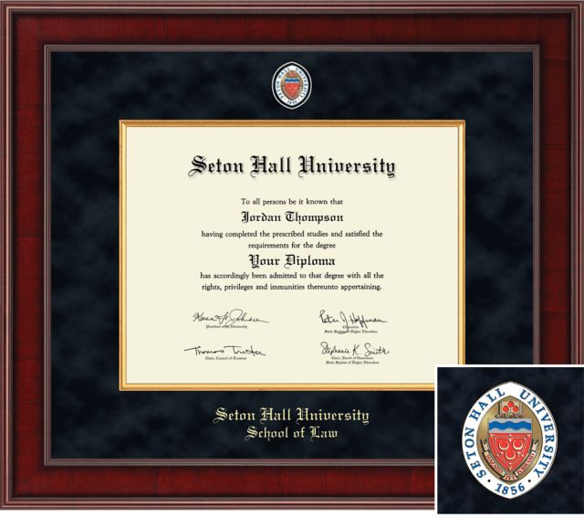 Church Hill Classics Seton Hall University Presidential Diploma Frame School of Law - ONLINE ONLY
