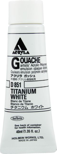 Acryla Gouache 40ML Tube Titanium White