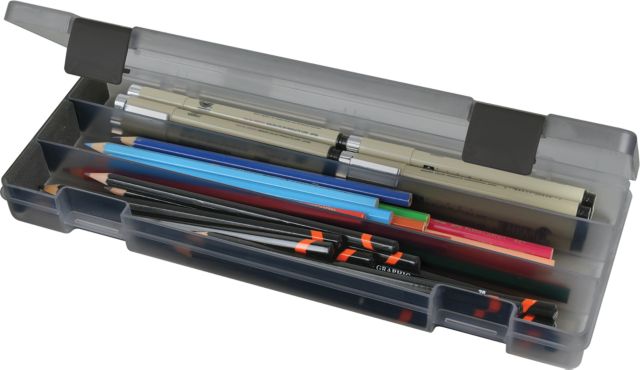 Pencil Box Transparent Charcoal 12X4.5