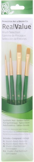 Brush Gold Taklon Shader 4Pk