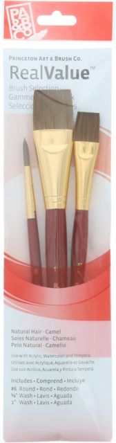 BRUSH SET CAMEL  HAIR 3 PACK