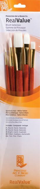 Brush White Taklon Value/5 Pack