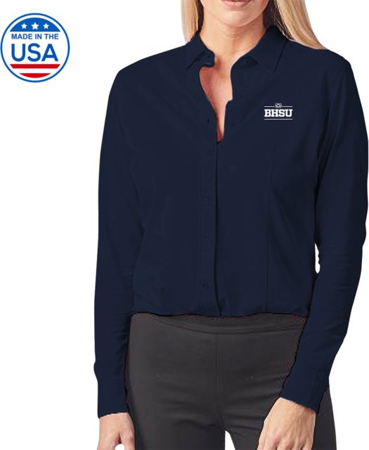 Baptist Health Sciences Womens Elitech Prestige Knit Long Sleeve Shirt BHSU Wordmark - ONLINE ONLY
