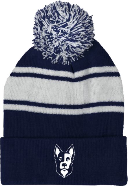 Baptist Health Sciences Two Tone Knit Pom Beanie w/Cuff Mascot Logo - ONLINE ONLY